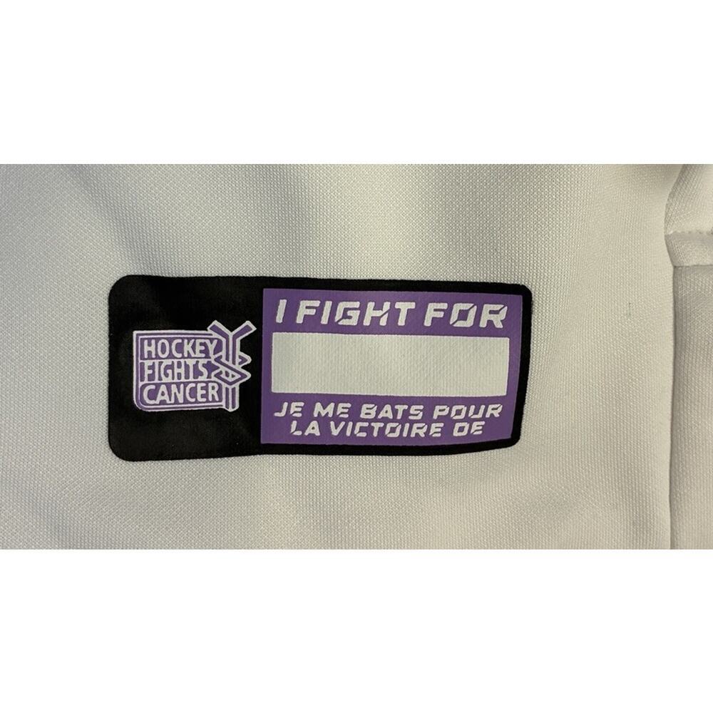 NHL Colorado Avalanche Hockey Fights Cancer Hoodie White Purple Medium Unisex - Picture 3 of 9